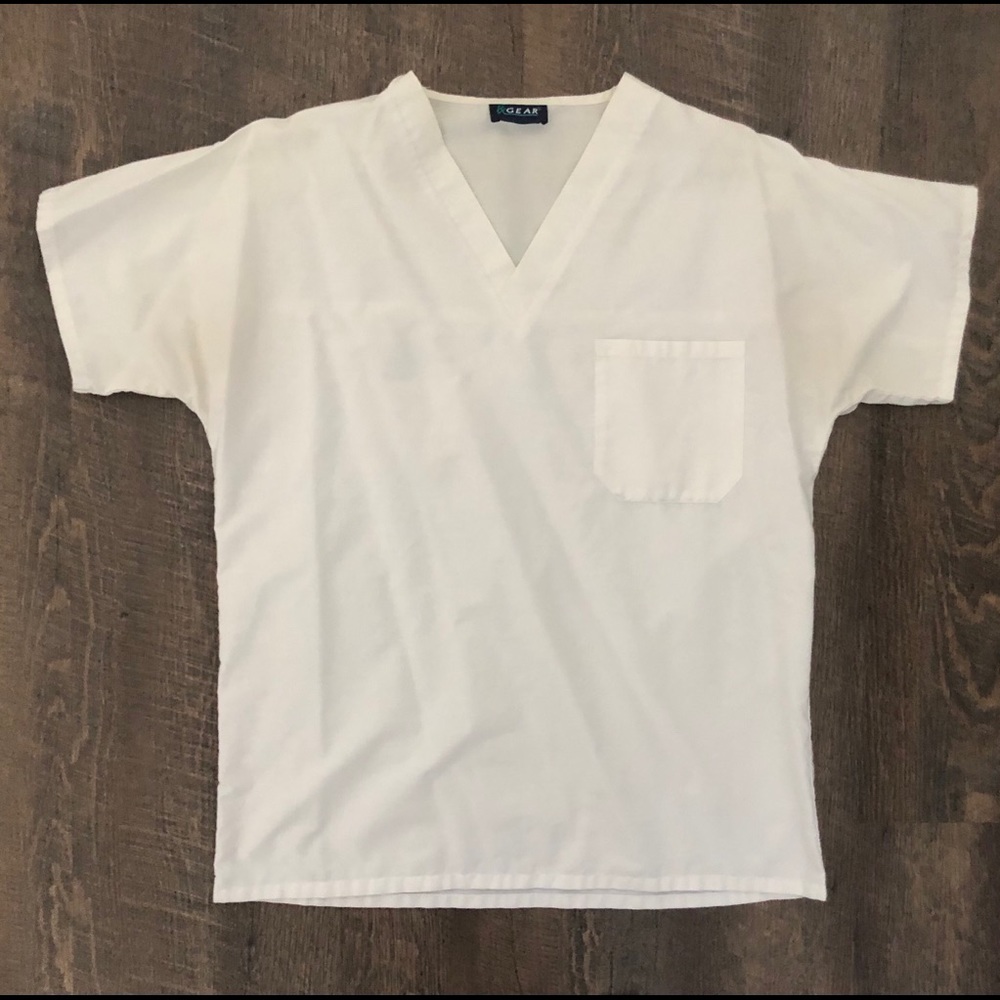 Rx Gear White Scrub Top - M